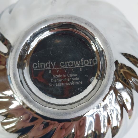 Silver Christmas Ornament Candy Dish with Lid Cindy Crawford Style - Picture 4 of 5